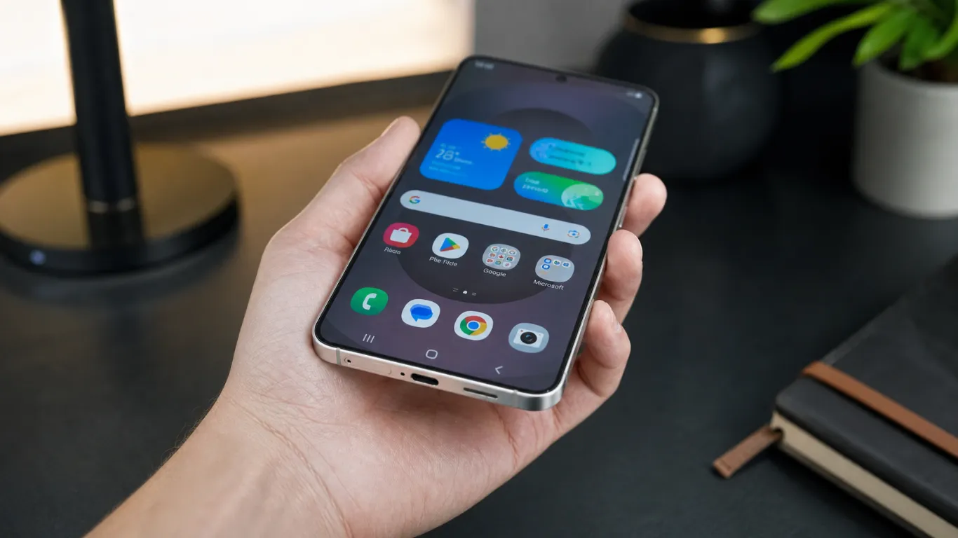 Samsung Galaxy S25 Ultra showing One UI 9 beta Android 17 update screen with new interface design