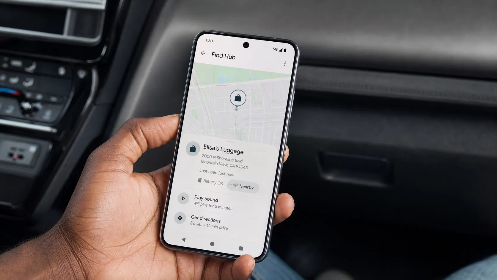 Android phone screen showing new Gemini Find Hub remembered items feature and Motion Assist bubble overlay in the September 2026 Android feature drop