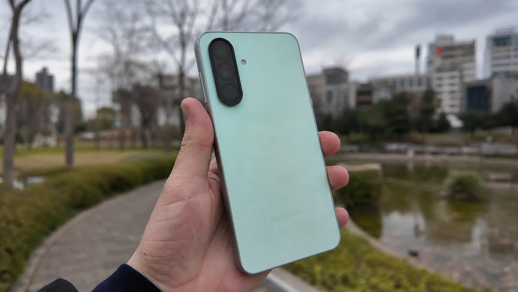 Samsung Galaxy A36 held in hand – One UI 9 Android 17 update now available in US and Europe